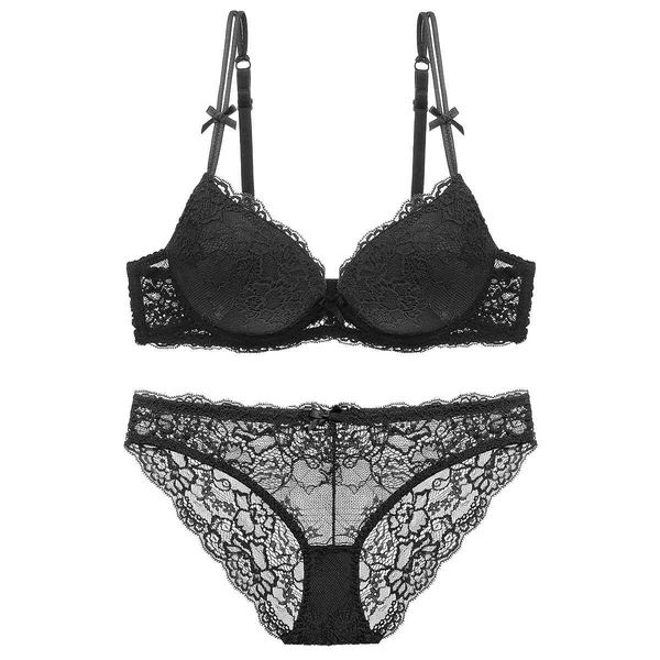 

bra set 15120 lace thick cup gathering women's underwear suit, Red;black