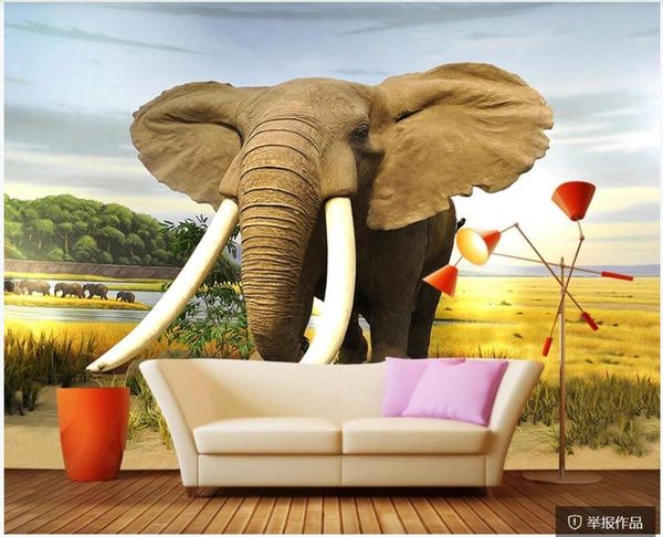 

wallpapers 3d wallpaper custom po mural on the wall modern african grassland elephant landscape home decor paper for living room