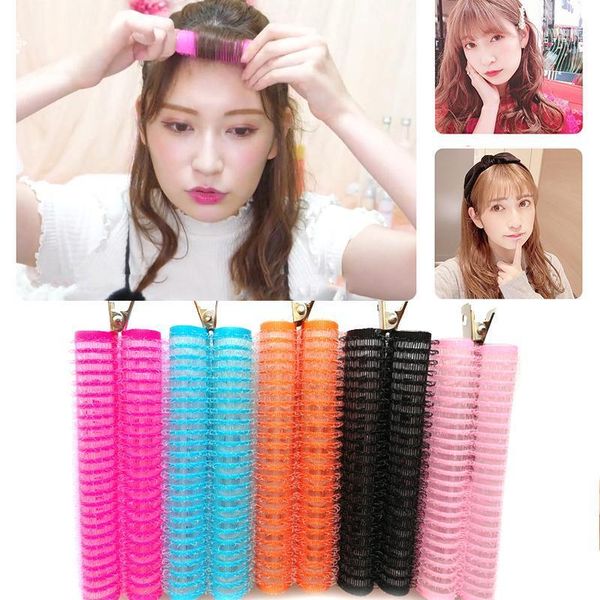 

accessories for girls natural bangs curler self-adhesive hair rollers magic diy hairstyling roll curler1, Black