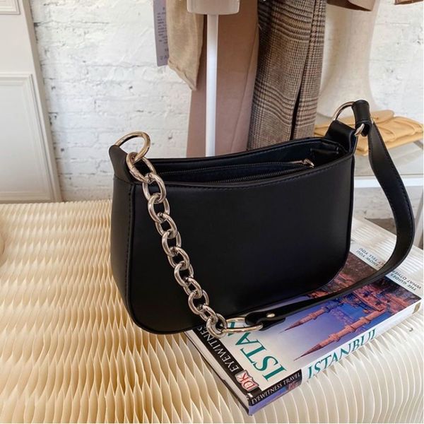 

retro dign female girls purse handbags fashion women shoulder underarm bag solid color vintage ladi chain crossbody bags