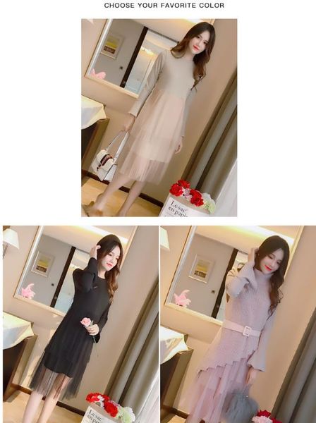 

women's vests knit dress autumn 2021 female korean fashion thin high collar sweater two sets of vest, Black;white