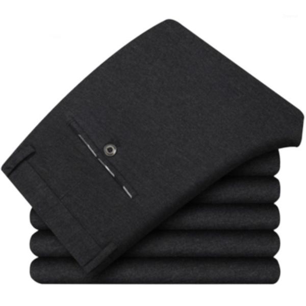 

men's pants good quality woolen trousers autumn winter casual slim-fit fashion business straight black dress male
