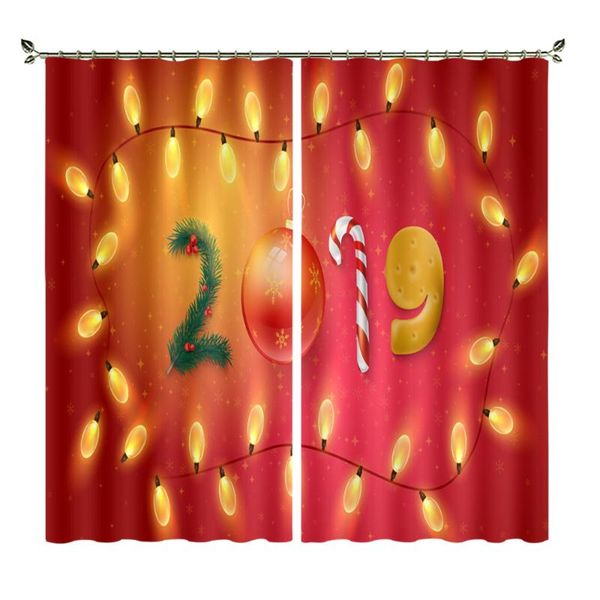

curtain & drapes light string christmas letters eco-friendly fashion trend 3d print curtains for dining room windows living bedroom