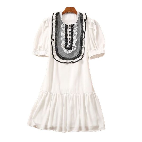 

dress summer retro-ethnic style soluble in water flower short sleeve temperament female clothes, Black;gray