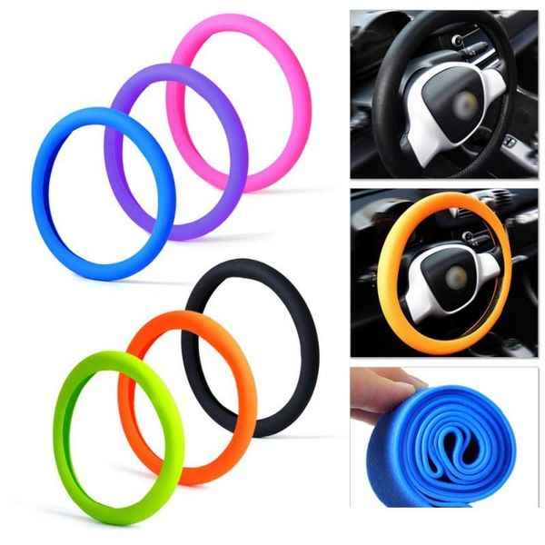 

2021 soft silicone steering wheel cover shell skidproof odorless eco friendly for vw audinissan peugeotmazda lexushonda kiabmw
