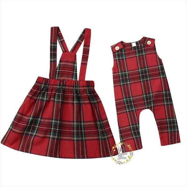 

christmas toddler baby kid girl clothes children red plaid ruffles skirts newborn rompers overalls xmas girls costumes, White