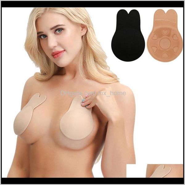 

summer women rabbit ear chest stickers invisible self adhesive strapless sile bras antisag paste bride breast pads nipple cover u6fab 26elq, White