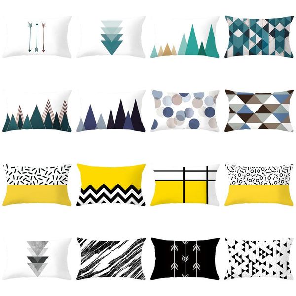 

pillow case nordic geometric throw black yellow blue cushion cover home sofa decorative pillows 30x50cm