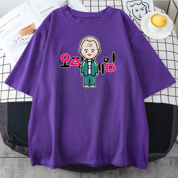 

korean tv squid game t shirt men kawaii cartoon summer 456 graphic tees harajuku fashion korean t-shirt male, White