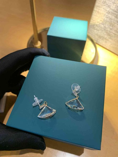 

stud earrings b home white crystal with s925 silver, Golden;silver