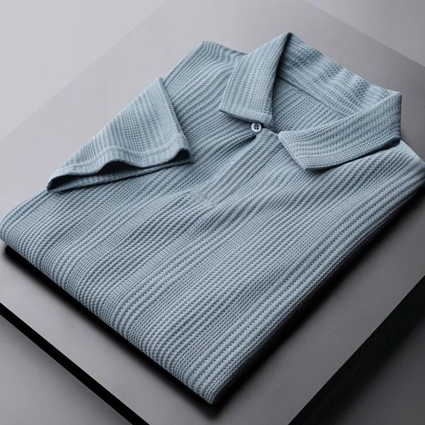 

minglu cotton summer male t-shirts luxury short sleeve solid color ice silk thin mens fashion slim knitted man men's, White;black