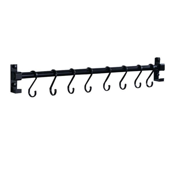 

with hooks wall mounted storage hanger pot pan rail bathroom kitchen home aluminum easy install hanging rack space saving & organization