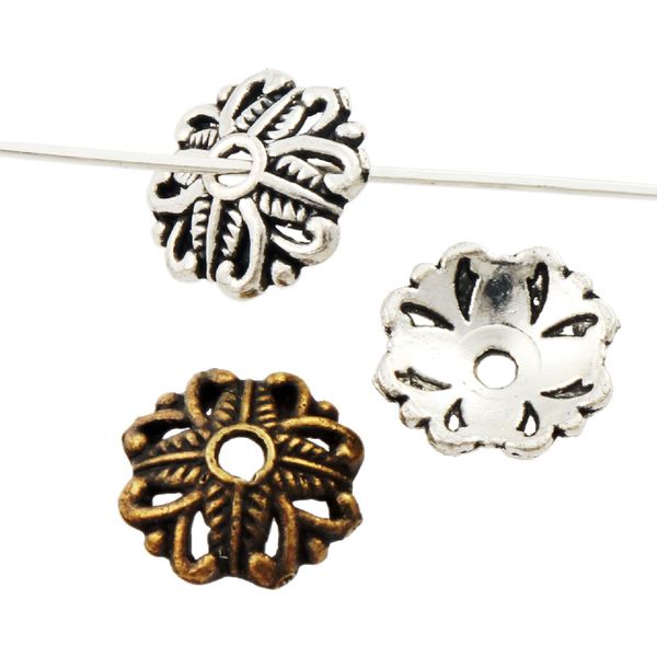 

antique silver/bronze alloy heart leaf dots bead caps 11.3x11.9mm jewelry findings components l1063 500pcs/lot
