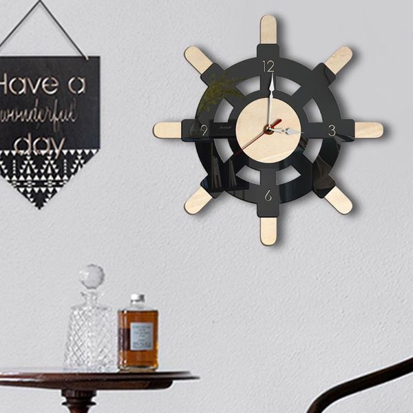 

wall clocks nordic style rudder shape clock silent transparent acrylic home living room decorate bedroom office