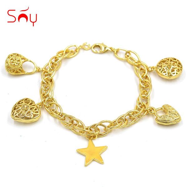 

charm bracelets sunny jewelry fashion bracelet charms 2021 for women copper heart star party wedding daily wear, Golden;silver