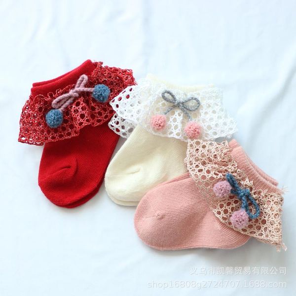 

socks girls kids baby girl princess fashion children lace korean 2021 spring and autumn, Pink;yellow
