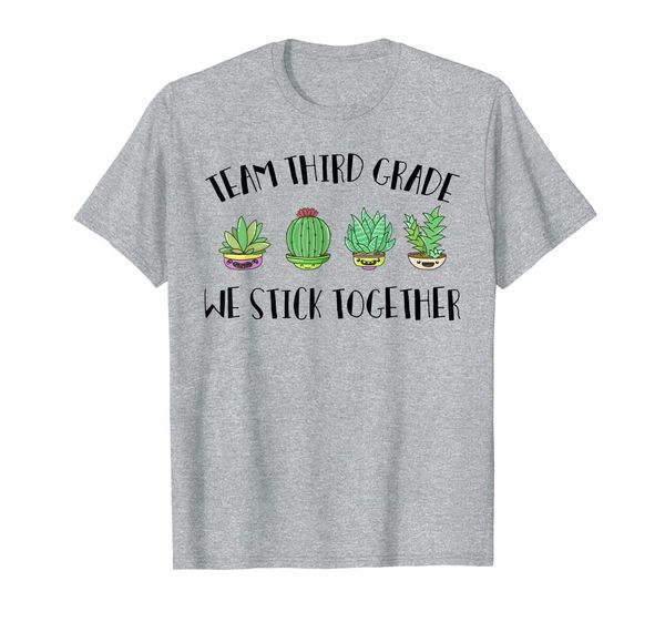 

team third grade cactus tee back to school t-shirt gifts, White;black