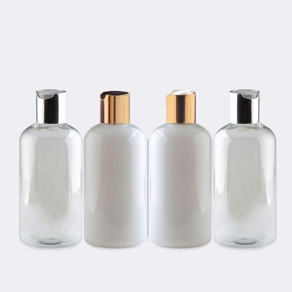

storage bottles & jars 250ml pet with gold silver disc cap travel lotion containers cosmetics packaging pot ,empty plastic colored bottl