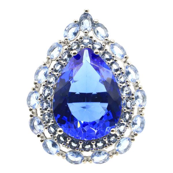 34x27mm delicado corte fino criado rico azul tanzanite violeta para mulheres namoro anéis de prata