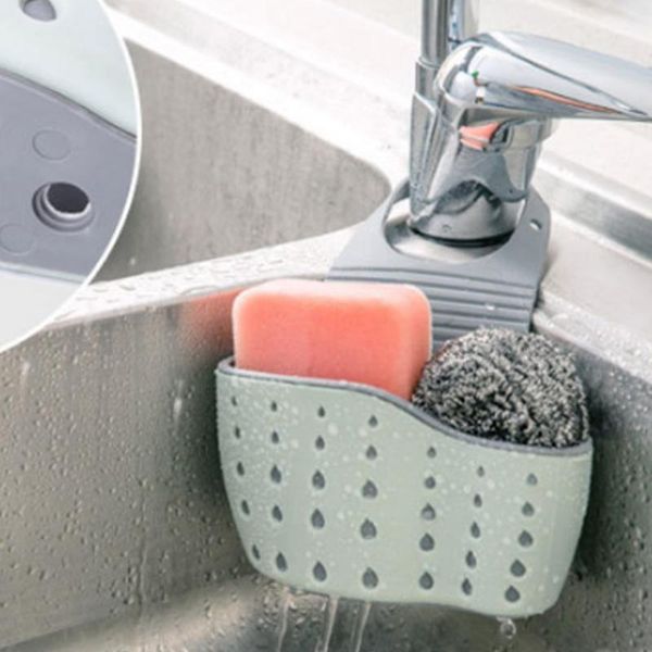 

kitchen storage & organization sponge drain holder suction cup sink shelf soap sucker rack basket wash cloth or toilet organizer