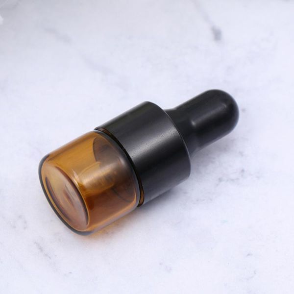

storage bottles & jars 30pcs 1ml amber glass dropper transparent sample vials essential oil dropping bottle cosmetic container (black caps)