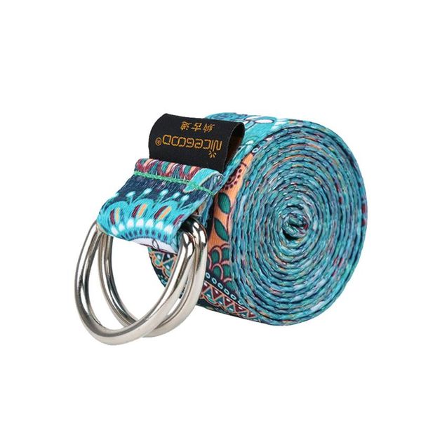 

yoga stretch belt multi-functional fitness resistance band durable strap (colorful cashew flower) bands