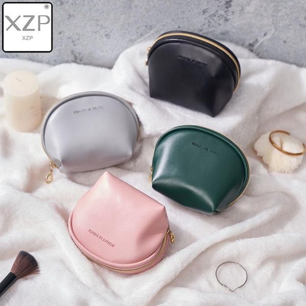 

cosmetic bags & cases xzp female make-up mini fashion pu leather portable lipstick bag women jewelry storage case coin organizer