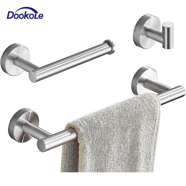

bath accessory set bathroom hardware sus304 stainless steel, 3-piece accessories includes towel bar, toilet paper holder, robe hook