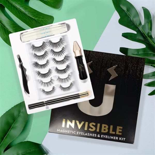 

pair of 3d repeated use magnetic eyelashes handmade eye makeup extended false eyelashe with 2 eyeliner pen 20211