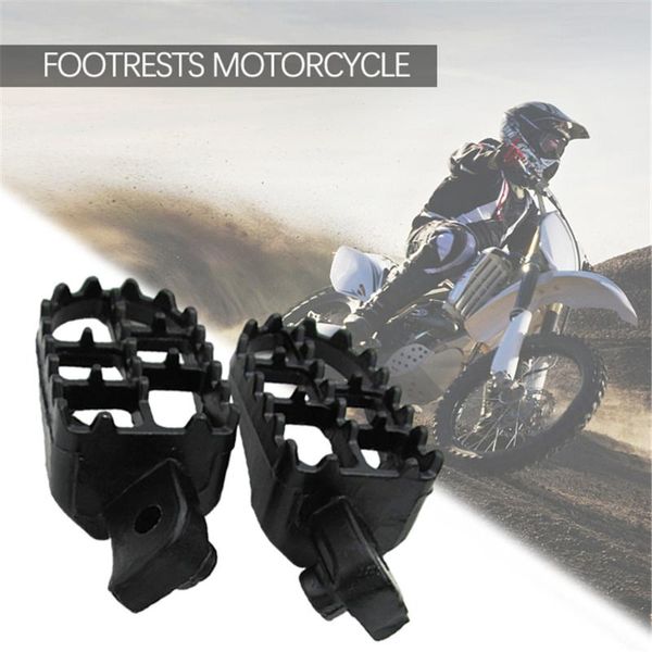 

pedals 2pcs footrests foot pegs motorcycle irony wide motocross black aluminium pads racing style design quick deliver