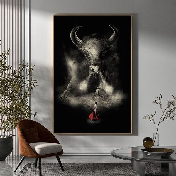 

paintings matador bull fight art canvas modern posters and prints abstract wall pictures for living room home decor unframed