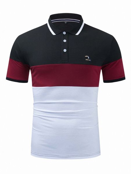 

men contrast panel embroidery polo shirt s0yk#, White;black