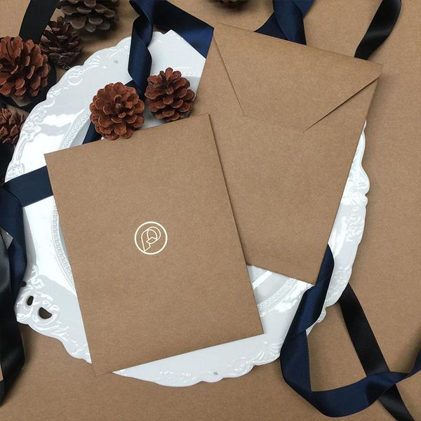 

gift wrap custom environmentally friendly european and american style natural paper 198g light brown business wedding invitation envelope