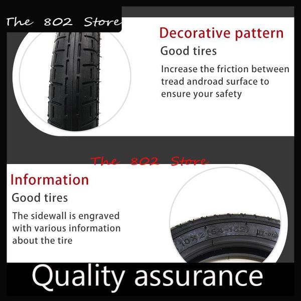 

motorcycle wheels & tires 10x2 (54-152) 10 inch thickened pneumatic outer tire and inner tube with 0Â° valve inflation wheel for electric sco