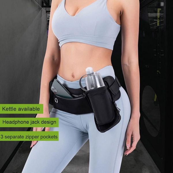 

outdoor bags jogging phone carrier sport pouch waist bag waterproof with water bottle holder running belt large capacity reflective strip