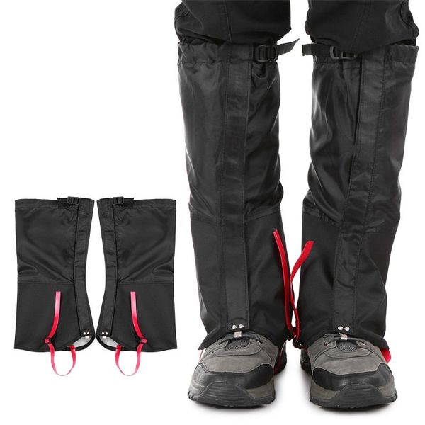 

outdoor waterproof hiking gaiters mountain snow leg windproof shoes cover dust-proof camping teekking skiing gaiter arm & warmers, Black