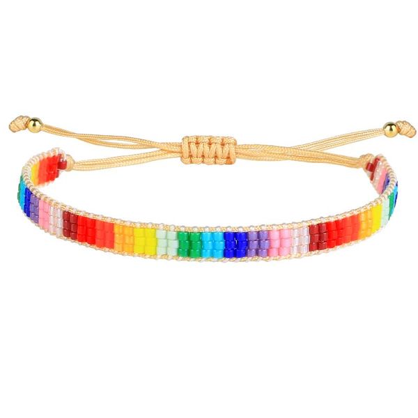 

rainbow colorful bracelet gift miyuki bracelets for women pulseras wholesale jewelry handmade fashion friendship charm, Golden;silver
