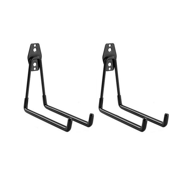 

2pack organizer ladder garage hooks bike garden heavy duty wall mounted warehouse bulky items bicycle hanger storage anti-slip & rails