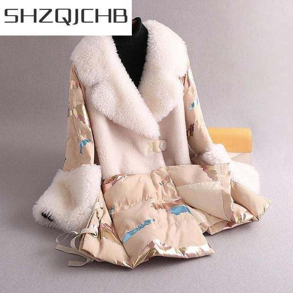 

women's fur & faux jchb 2021 coat real female 100% wool autumn winter clothes women down jacket korean woman parka ropa de mujer jc1822, Black