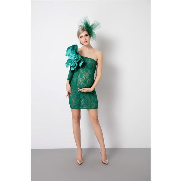 

maternity dresses dress elegant long sleeve shoulderless party wedding with flowers lace pregnant, White