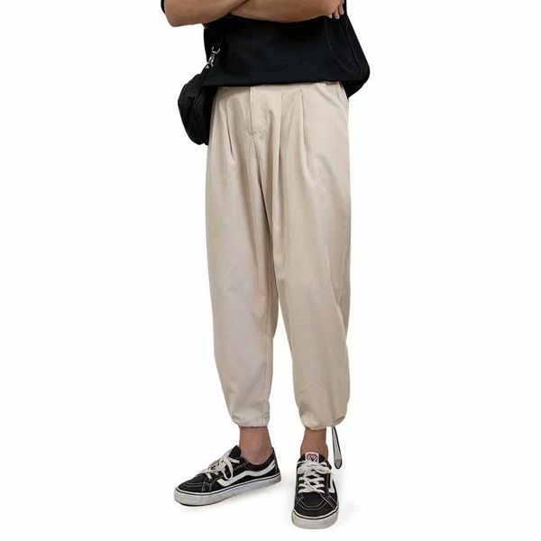 

men's pants mens streetwear solid joogers male sweatpant cool comfortable, Black