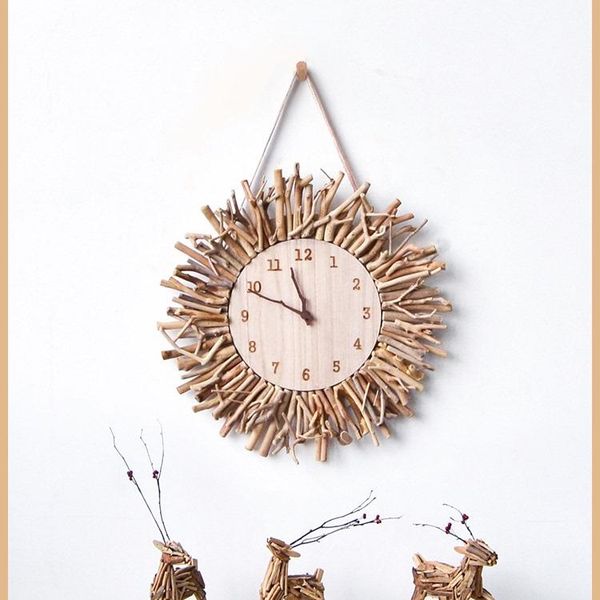 

creative wooden wall clock modern design simple silentwall digital kitchen decor horloge living room decoration bi50wc clocks