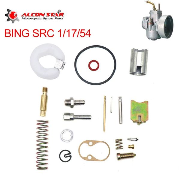 

motorcycle fuel system alconstar- 17mm bing carb carburetor kit src 1/17/54 repair for moped motorbike scooter racing