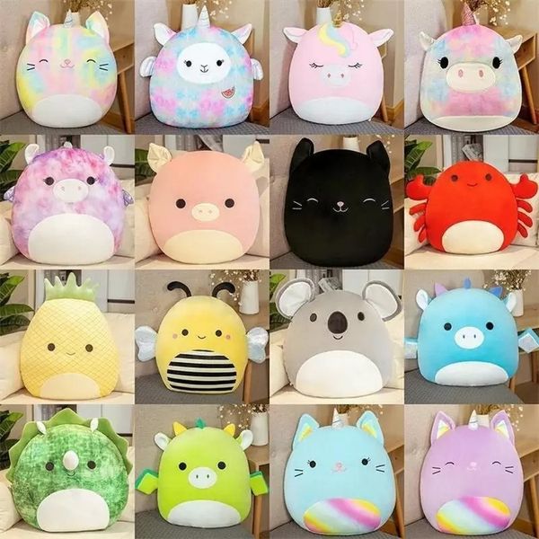 26 Puppen Plüschtier Kuscheltiere Kissen Sechsundzwanzig Stile Gummibärchen Bunte Puppe Einhorn Katze Schwein Biene Dinosaurier Schmetterling Weiches Kissen Kinder Geschenke Heimdekoration