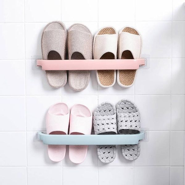 

towel racks multifunctional pp wall mounted waterproof punch-paste bathroom rack kitchen storage shoe
