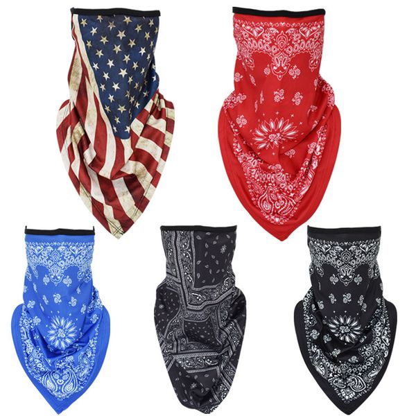 

outdoor cycling sports sunscreen and windproof printing triangle scarf hanging ear mask national flag breathable magic headscarf