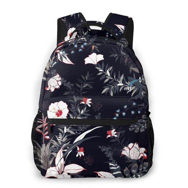

backpack mountaineering dark navy blue tropical forest shoulder bags backpacks