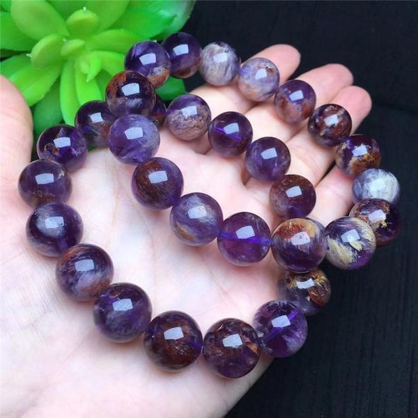 

beaded, strands fashion natural jewelry purple ghost stones 12.8mm beads bracelet be fit for glamour rmen and women amulet, Black