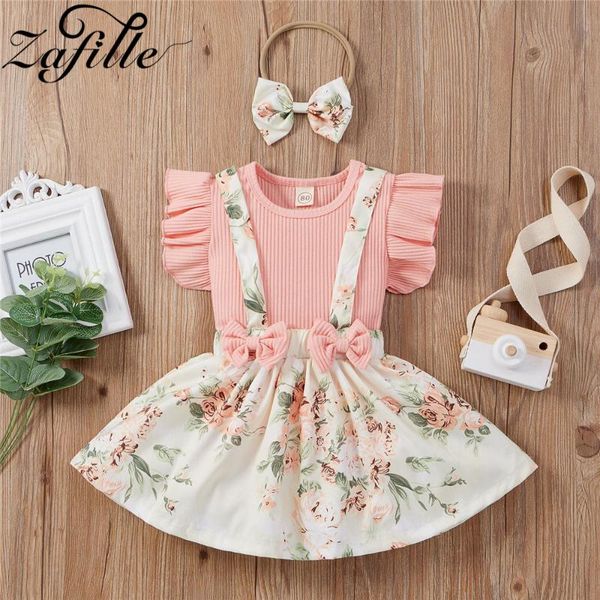 

clothing sets zafille baby skirt set summer toddler kids clothes girls cotton knitted suspender skirts headband outfits, White