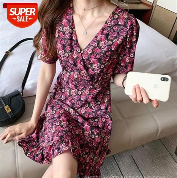 

french collar floral chiffon dress children's year small pop word skirt trend #xs7m, Black;gray